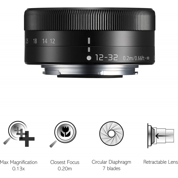 Panasonic 12-32 mm Lens for G-Series Camera (MEGA O.I.S Image Stabiliser, 2 Aspherical Lenses)