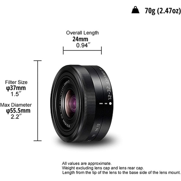 Panasonic 12-32 mm Lens for G-Series Camera (MEGA O.I.S Image Stabiliser, 2 Aspherical Lenses)