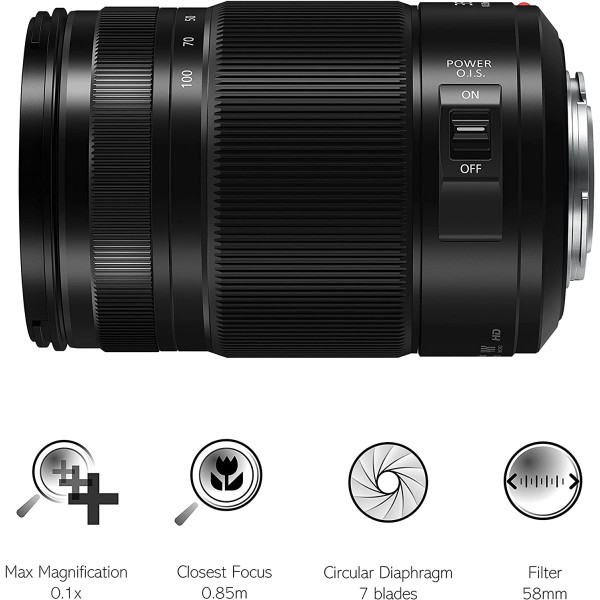 Panasonic H-HSA35100E9 Lumix G X Vario 35-100 mm / F2.8 / Power O.I.S. Black