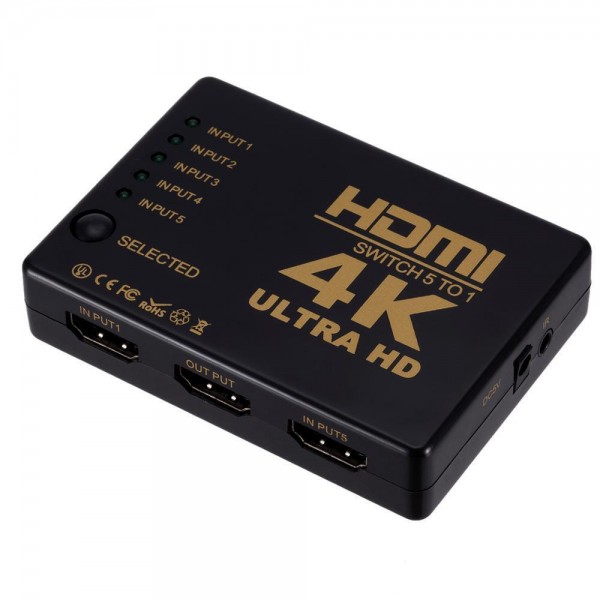 5x1 HDTV 4K HDMI Splitter Switcher