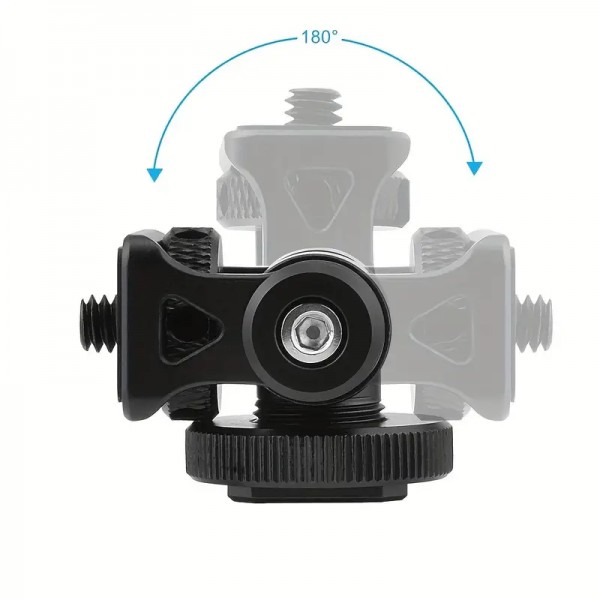 DIAT Aluminum Camera 180° Hot Shoe Adapter Mount