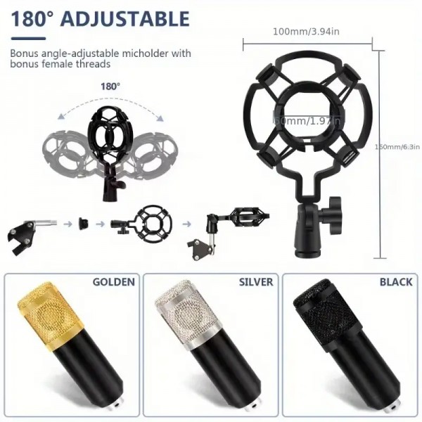 WOXLINE Radio Podcast Studio Kit package w XLR Microphone Sound Card