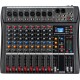 8 Channel Audio Mixer Console 48V Phantom w USB Bluetooth 