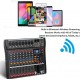 8 Channel Audio Mixer Console 48V Phantom w USB Bluetooth 