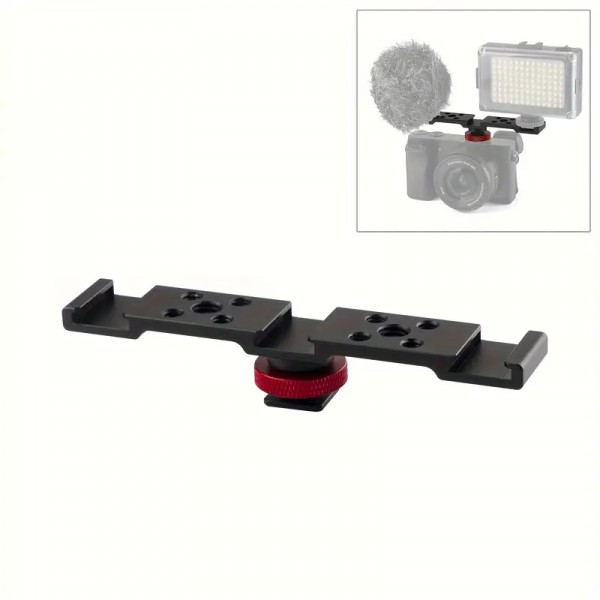 Triple Cold Shoe Adapter Vlogging Video Extension Bar