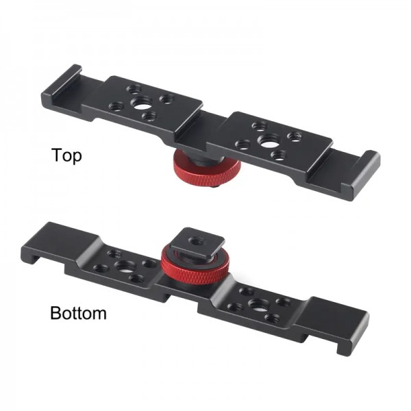 Triple Cold Shoe Adapter Vlogging Video Extension Bar