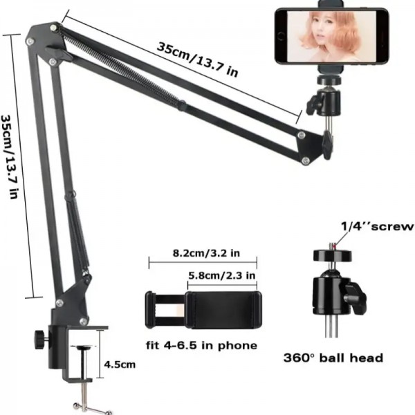 Extendable Arm Phone Holder Vertical Photography