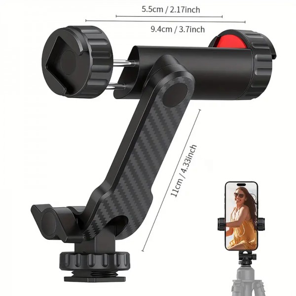 DIAT Horizontal And Vertical Hot Shoe Mobile Phone Clip f Tripod