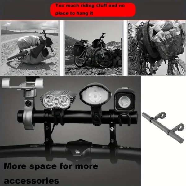 Bike Multifunctional Aluminum Handlebar Extension f Camera