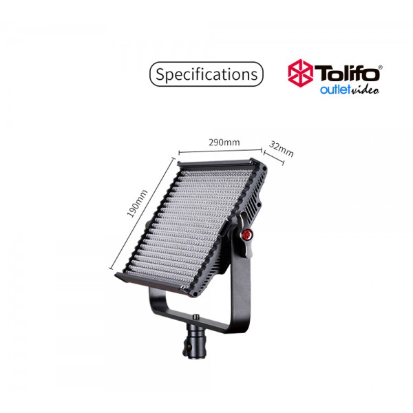 Φωτιστικό TOLIFO GK-1000B PRO CRI 98 Aluminum Studio Led + AC Power (Bi Color 7.200 LM)