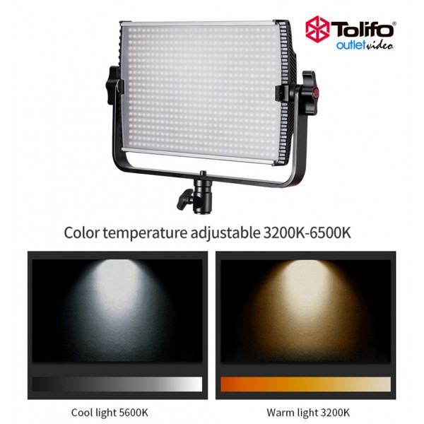 Φωτιστικό TOLIFO GK-1000B PRO CRI 98 Aluminum Studio Led + AC Power (Bi Color 7.200 LM)