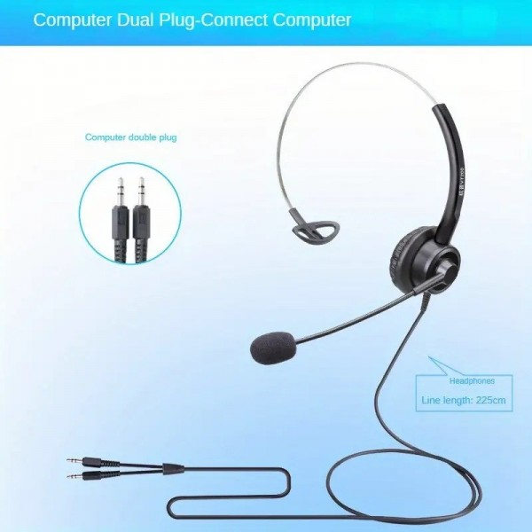 Intercom Headphone Camcorder w Microphone Double Plug