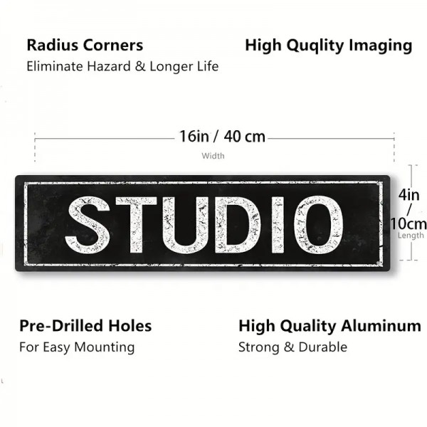 Μεταλλική Πινακίδα Studio 40cm