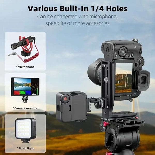 L Plate Aluminum Camera Bracket MPU-105L Vertical Photography 