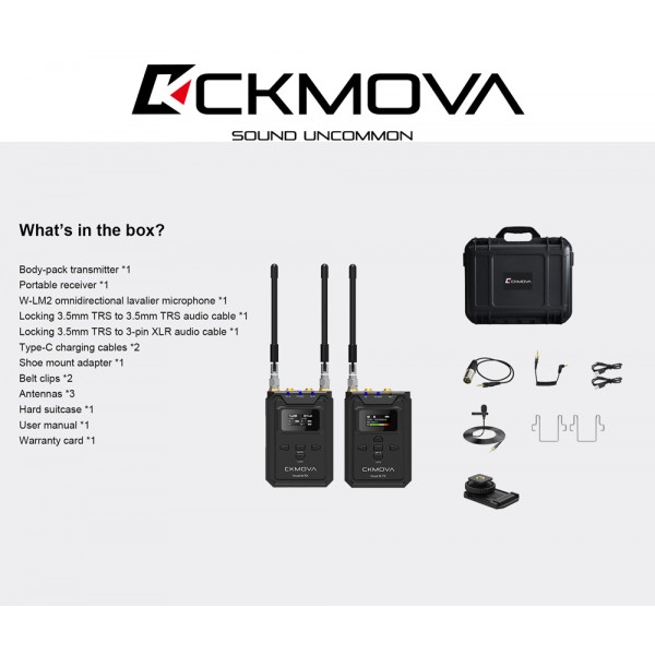 CKMOVA Broadcast Vocal MV1 Ασύρματο kit μικροφώνου πέτου με εγγραφέα για κάμερες κ Mobile