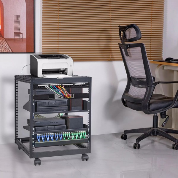 Multifunctional 12U 4 Post Server Rack