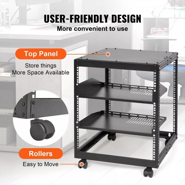 Multifunctional 12U 4 Post Server Rack