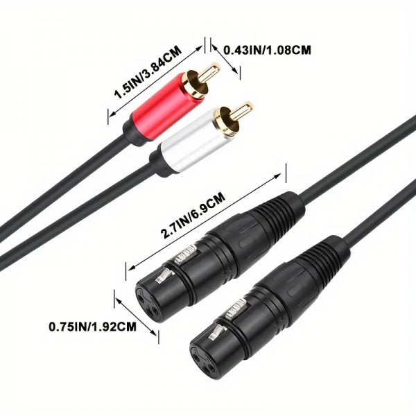 WOXLINE καλώδιο 0.3m XLR 3 Pin Male to Female Cable Cord 2M