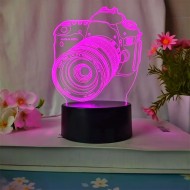 7 Color Modes 3D Camera Design LED Night Light