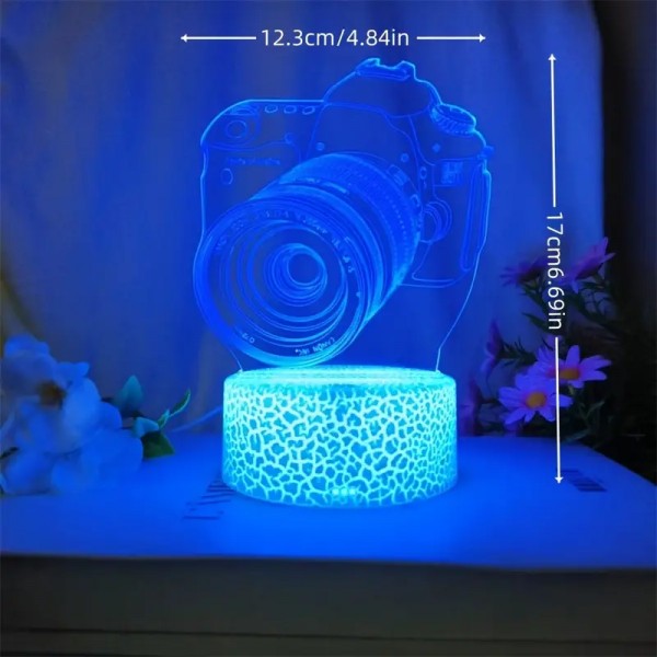 7 Color Modes 3D Camera Design LED Night Light