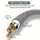 8m Type C Extension Cable Fabric Flat 80W For Monitoring And Mobile Phone