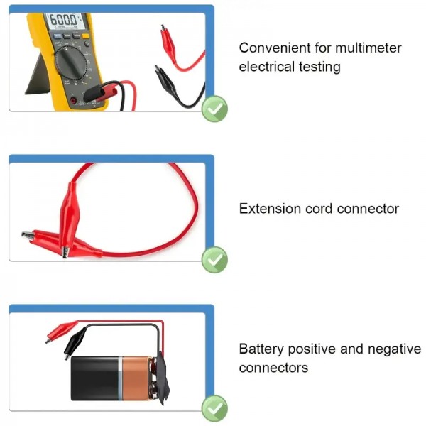 10 Τεμ. Δοκιμαστικό Σετ Ηλεκτροδίων Alligator Clip