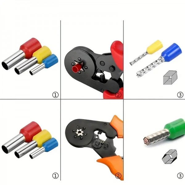 400pcs/Box VE Tubular Crimp Terminals, Wire Insulated Terminator