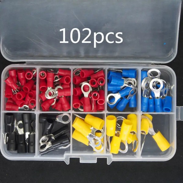 102pcs Aκροδέκτες Assorted Spade Terminals Insulated Cable Connector 