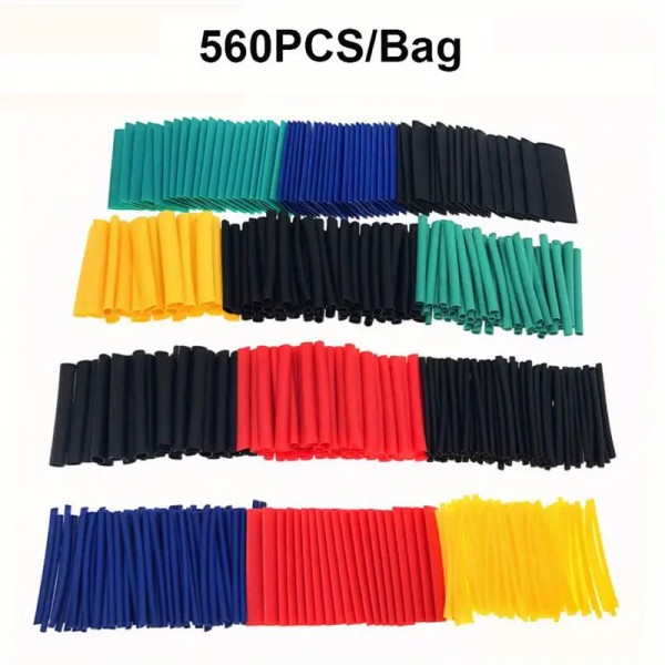 560pcs Heat Shrink Tubing Assorted Tube Wrap Sleeve Set Combo