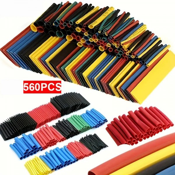 560pcs Heat Shrink Tubing Assorted Tube Wrap Sleeve Set Combo