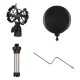 Desktop Microphone Stand + Shock Mount Mic Holder + Pop Filter Kit