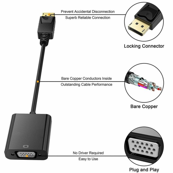 HDMI 1080P to Female VGA Video Converter