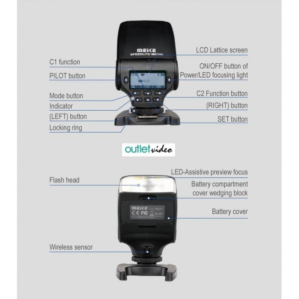 Φλας Meike MK-320F LCD TTL για Fuji