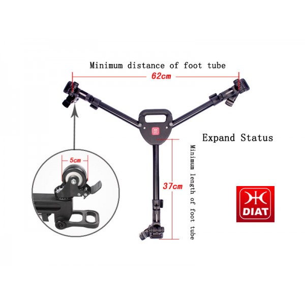 STUDIO KIT - Τρίποδας Diat 1,80m μαζί με βάση κίνησης DW60 Pulley Dolly