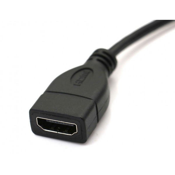 LEFT 90 Degree Mini HDMI male to HDMI female converter (60cm)