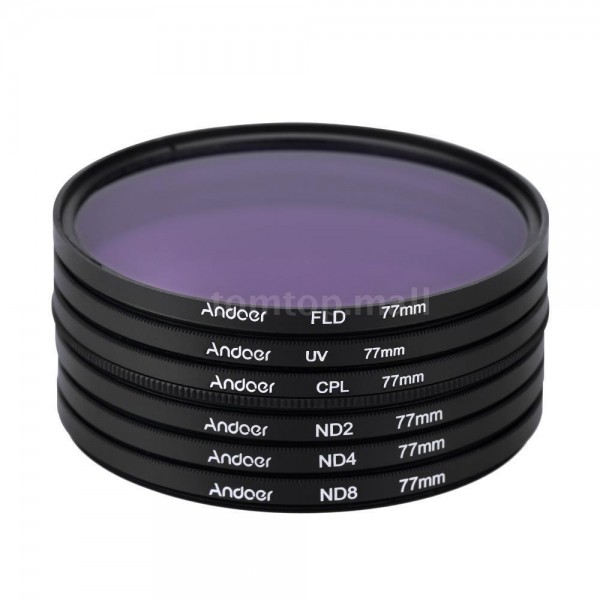 Σετ 6 φίλτρων 72mm UV+CPL+FLD+ND2+4+8 με αξεσουάρ (Όλα σε ένα)