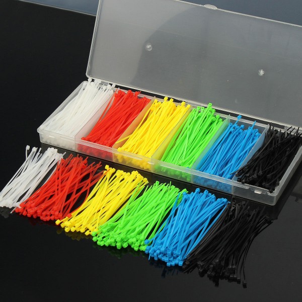 900pcs Wrap Cameras Cable Strap Zip Ties with Box