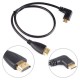 Gold Left Angle DSLR HDMI to Mini HDMI Cable (60cm)