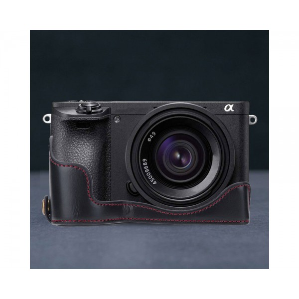 PU Leather Camera Grip Cas Protector F Sony Alpha A6500