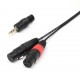 WOXLINE μετατροπέας 3.5mm DSLR Male Stereo TRS  to Dual 2 Female 3pin XLR Cable 