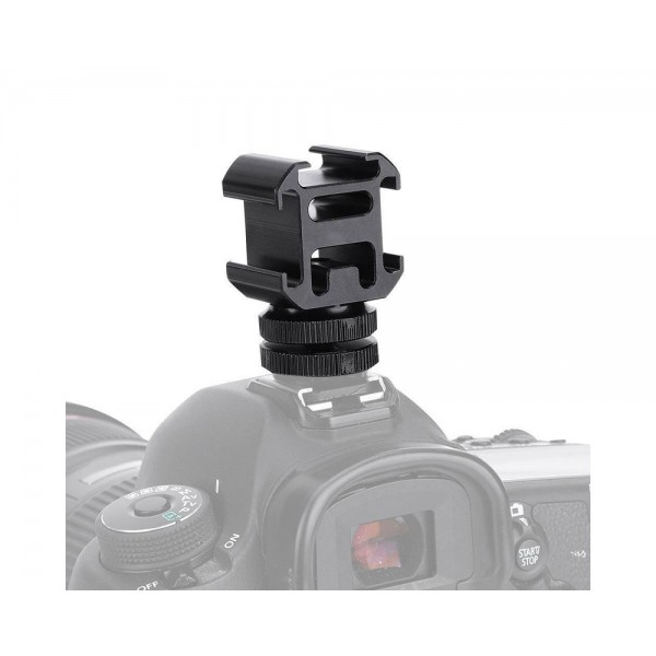 Photography Triple Hot Shoe  Swivel Mount