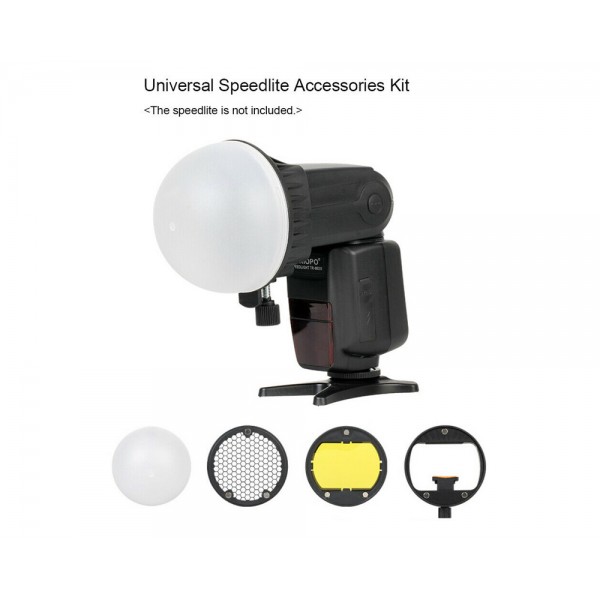 Speedlite Modifier Kit with Mount Adapter+Diffuser Ball+Reflector