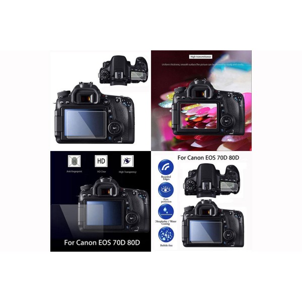 Tempered Glass LCD Screen Protector For Canon EOS 70D 80D