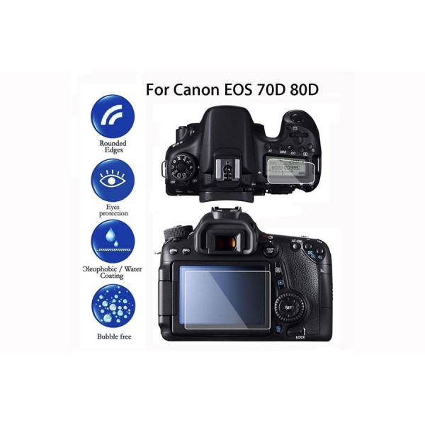 Tempered Glass LCD Screen Protector For Canon EOS 70D 80D