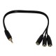 WOXLINE Camera 3.5mm Male to 3 Stereo Female Audio Cable Mixer