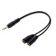 WOXLINE Camera 3.5mm Male to Dual Female Audio Cable Mixer