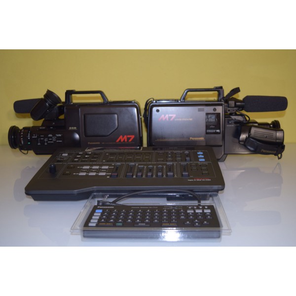 Dual Setup Vintage Panasonic VHS NV-M7 Camcorders + WJ-AVE5 Video Mixer + Recorder