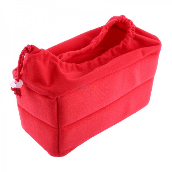 Red Insert Partition Camera Lens Padded Bag