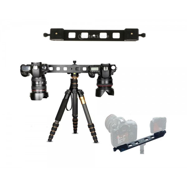 Double Dual Quick Release Plate Camera Tripod Mount