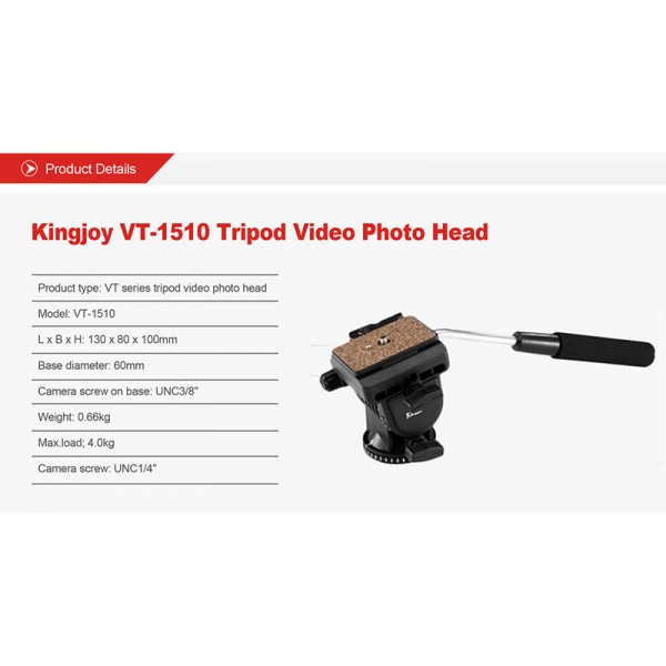 Τρίποδας KINGJOY VT-1500 για βιντεοκάμερες & DSLR